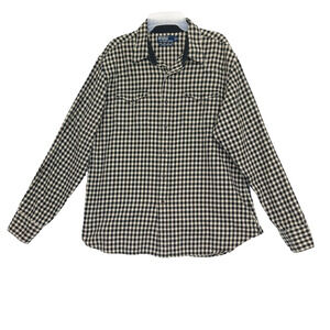Polo Ralph Lauren Classic Western Flannel Shirt Sz XL Black Plaid Long Sleeve